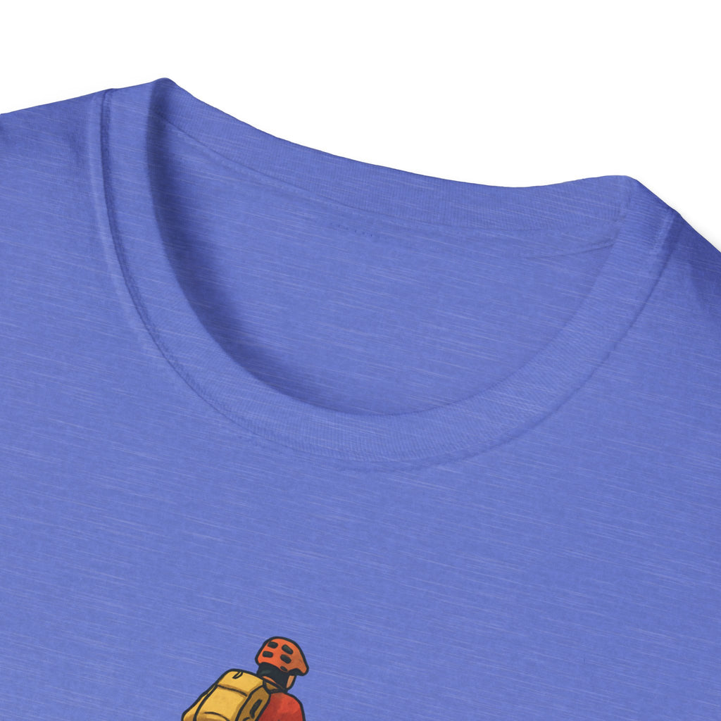 Cyclist with Backpack T-Shirt