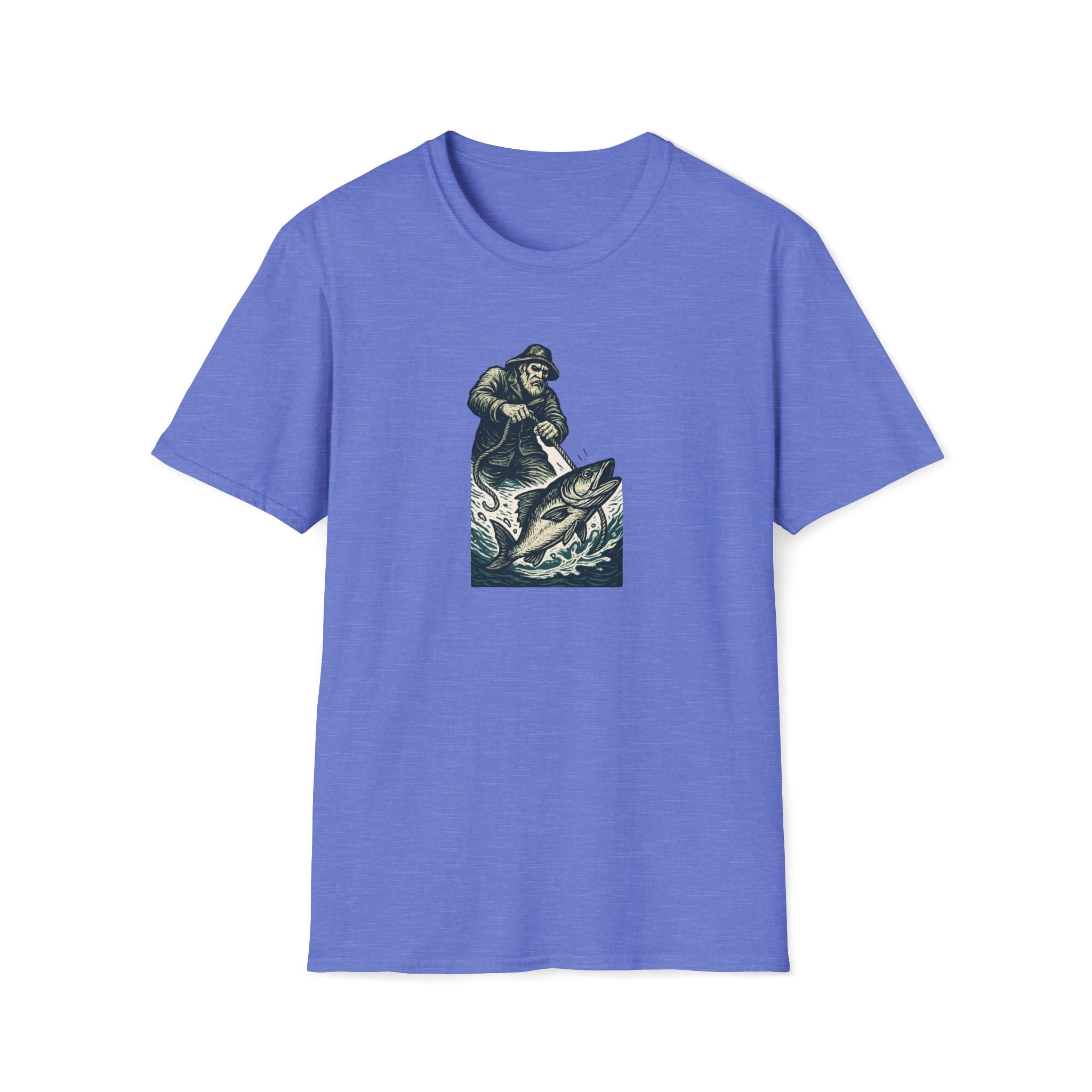 Fisherman Reeling Giant Fish T-Shirt