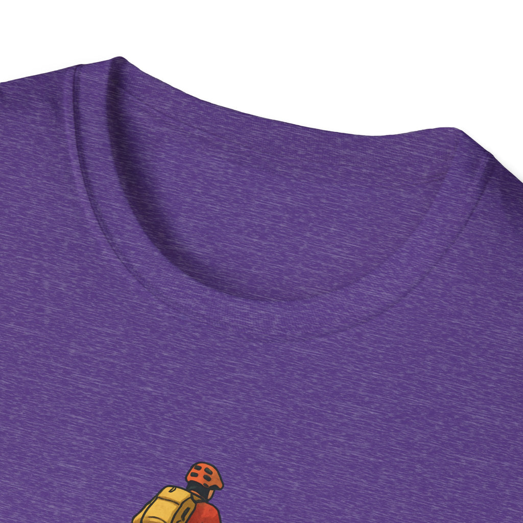 Cyclist with Backpack T-Shirt