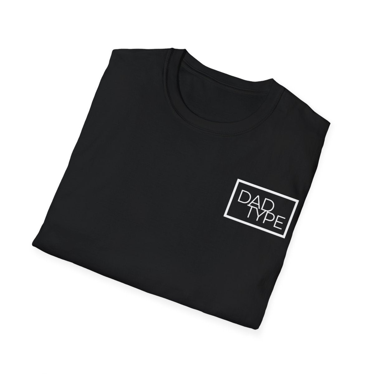 Black T-Shirt with Dad Type Logo Fashion Apparel