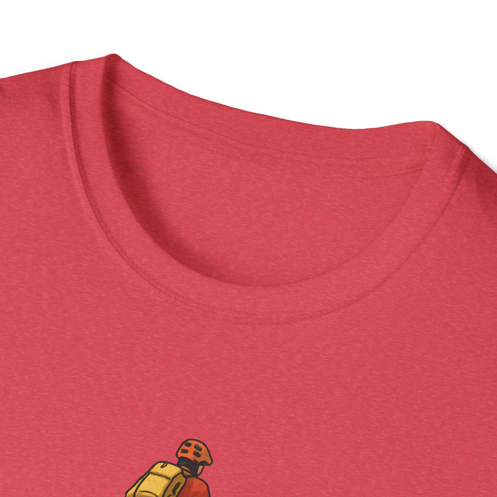 Cyclist with Backpack T-Shirt