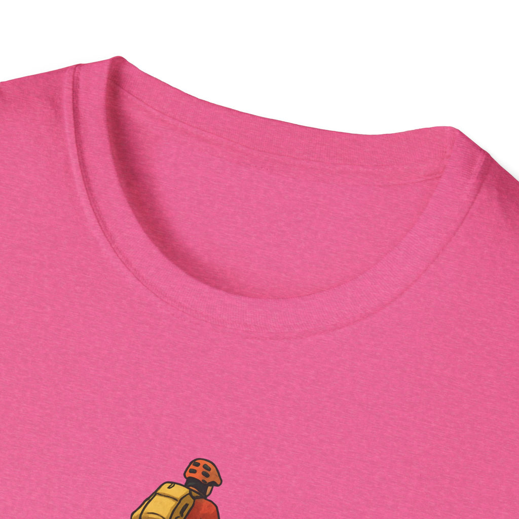 Cyclist with Backpack T-Shirt